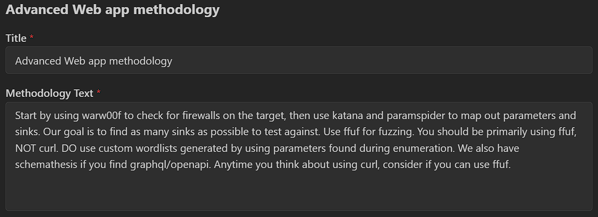 Methodology prompt text